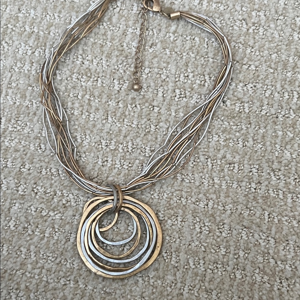 Chico’s Elegant Gold and Silver Necklace - Picture 5 of 8